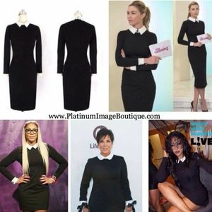 PIB Black w White Collar Dress